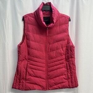 Talbots Hot Pink Down Puffer‎ Vest Packable Outdoor Gorpcore XL Classic Preppy